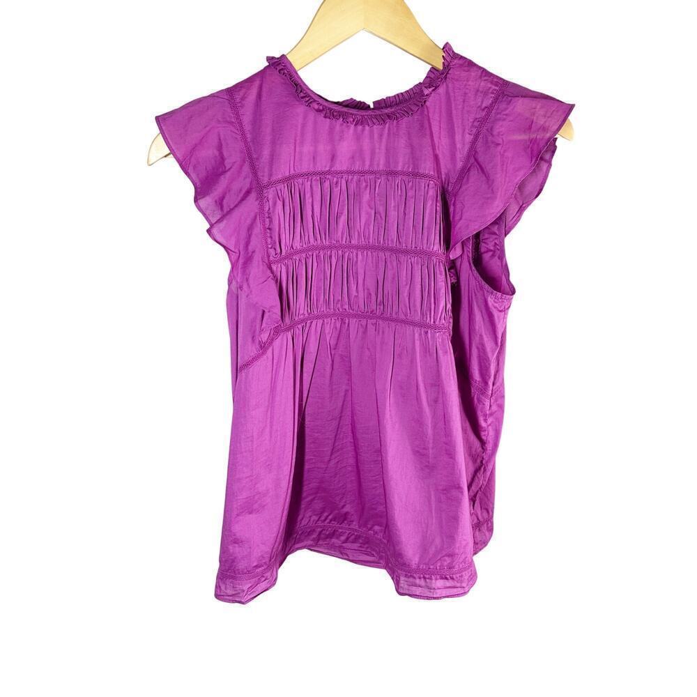 Rails Filomena Summer Casual Lightweight Ruffle Top Size XS Berry